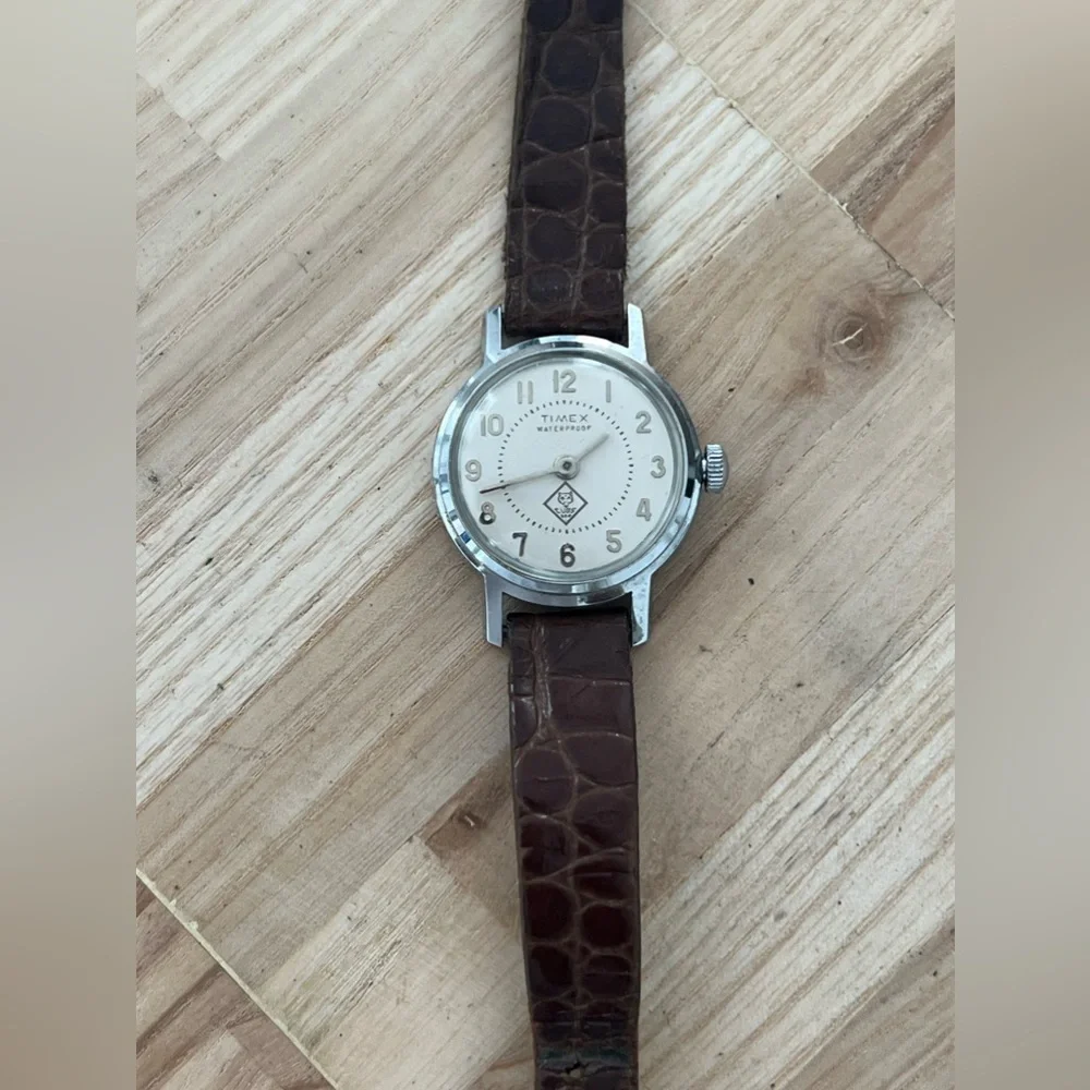 Timex BSA Cub Scouts Vintage Mechanical Winding Watch Genuine Leather Strap